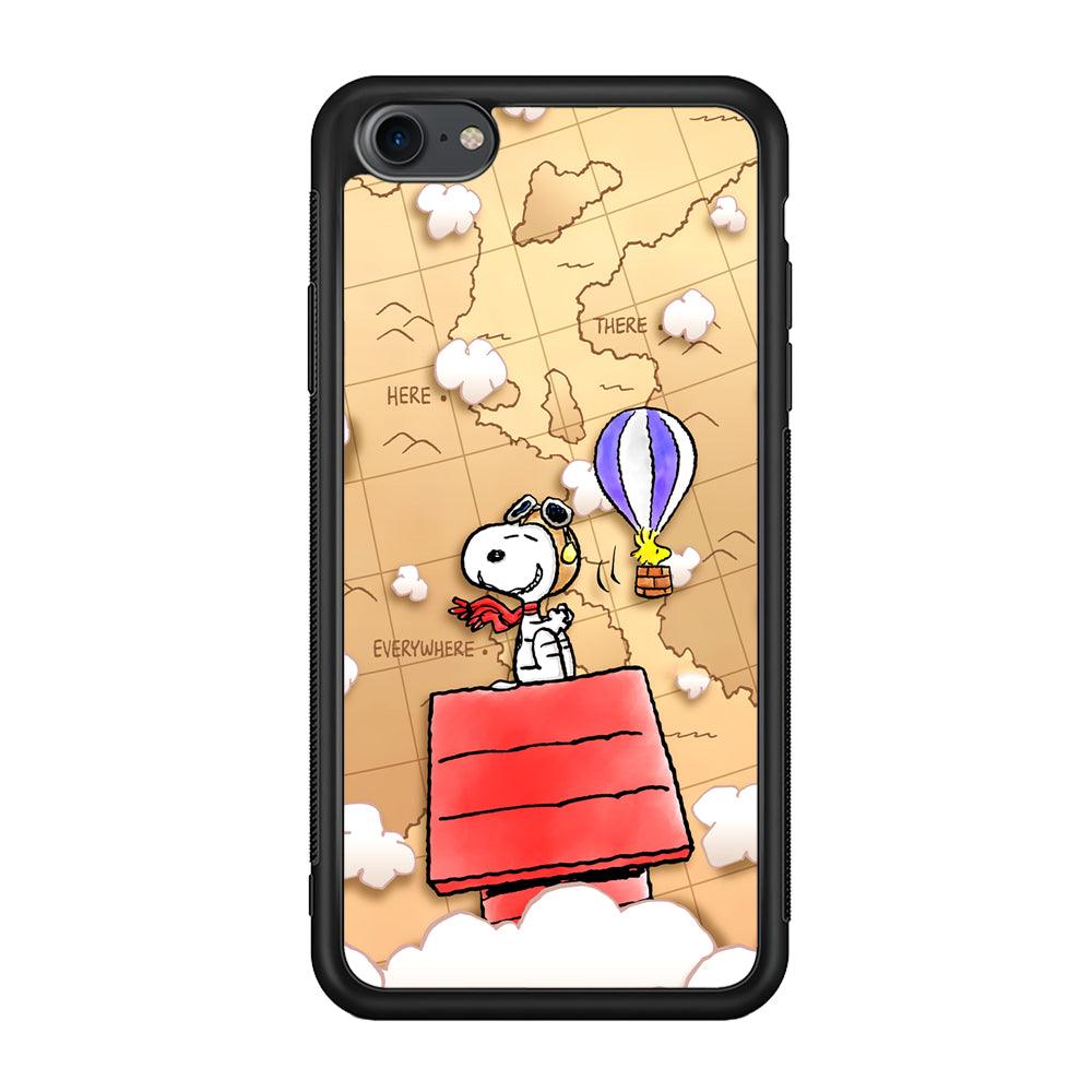 Snoopy Journey Around The World iPhone 7 Case-Rubber Black (2D Case)-Oxvistore