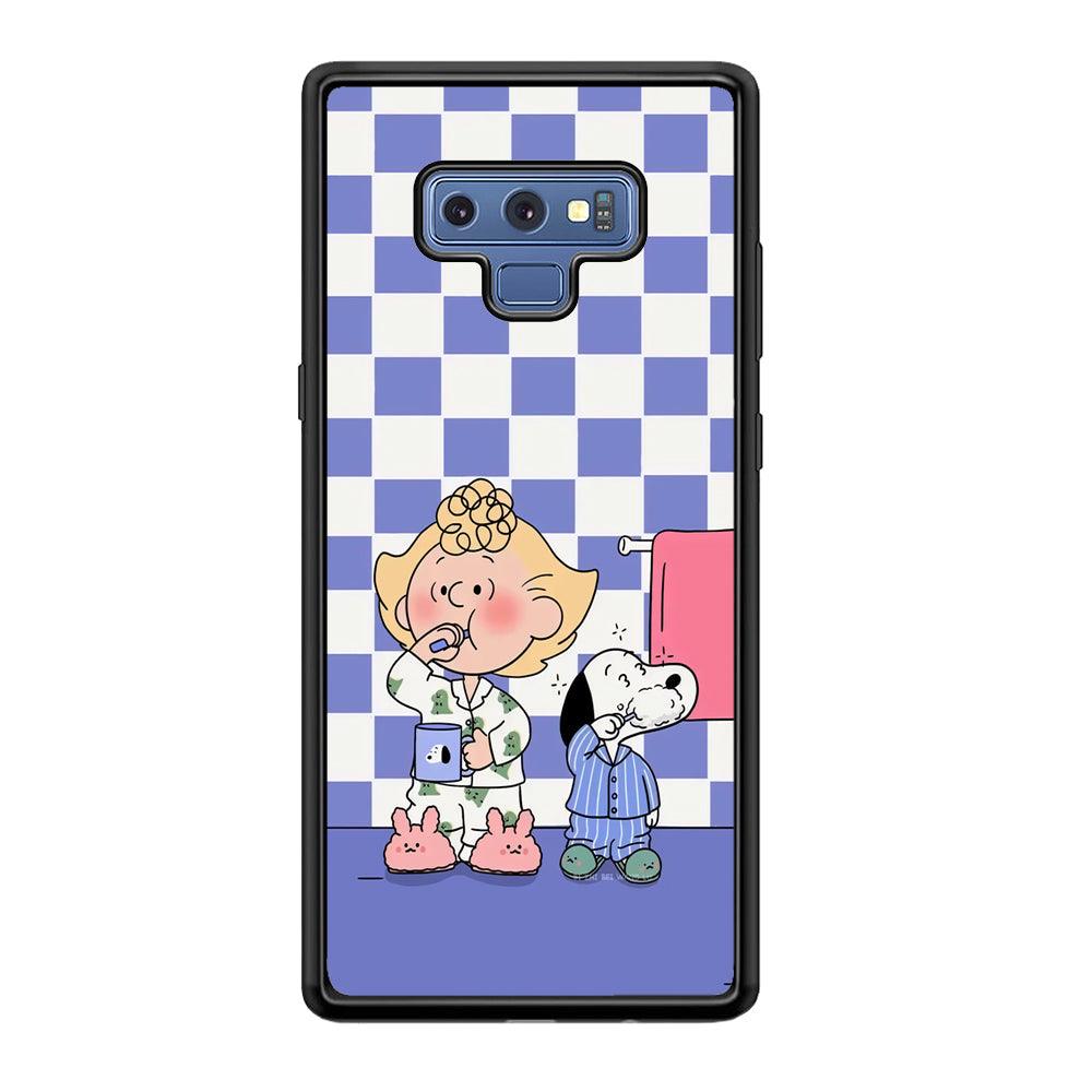 Snoopy Prepare for Sleep Samsung Galaxy Note 9 Case-Rubber Black (2D Case)-Oxvistore