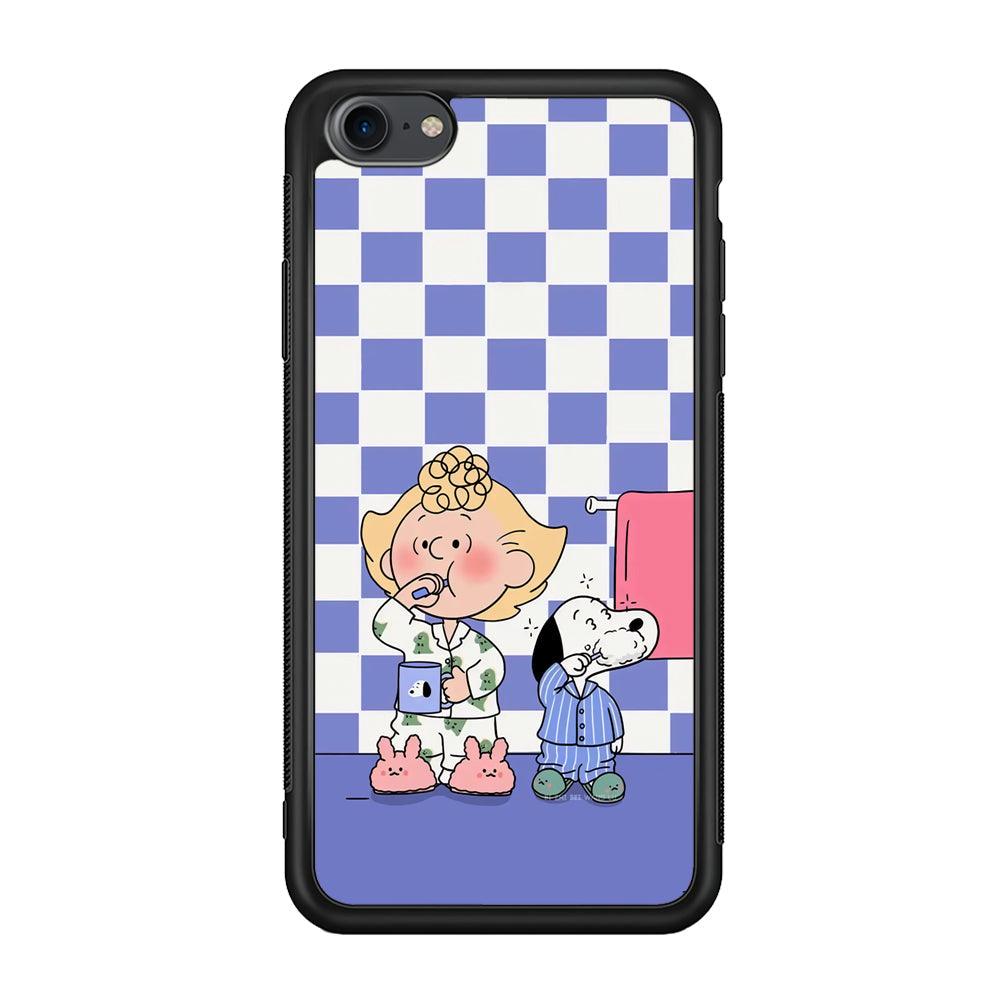 Snoopy Prepare for Sleep iPhone 7 Case-Rubber Black (2D Case)-Oxvistore