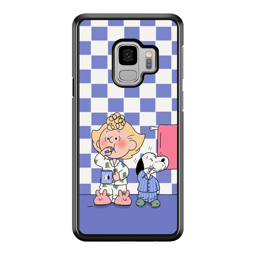 Snoopy Prepare for Sleep Samsung Galaxy S9 Case-Rubber Black (2D Case)-Oxvistore