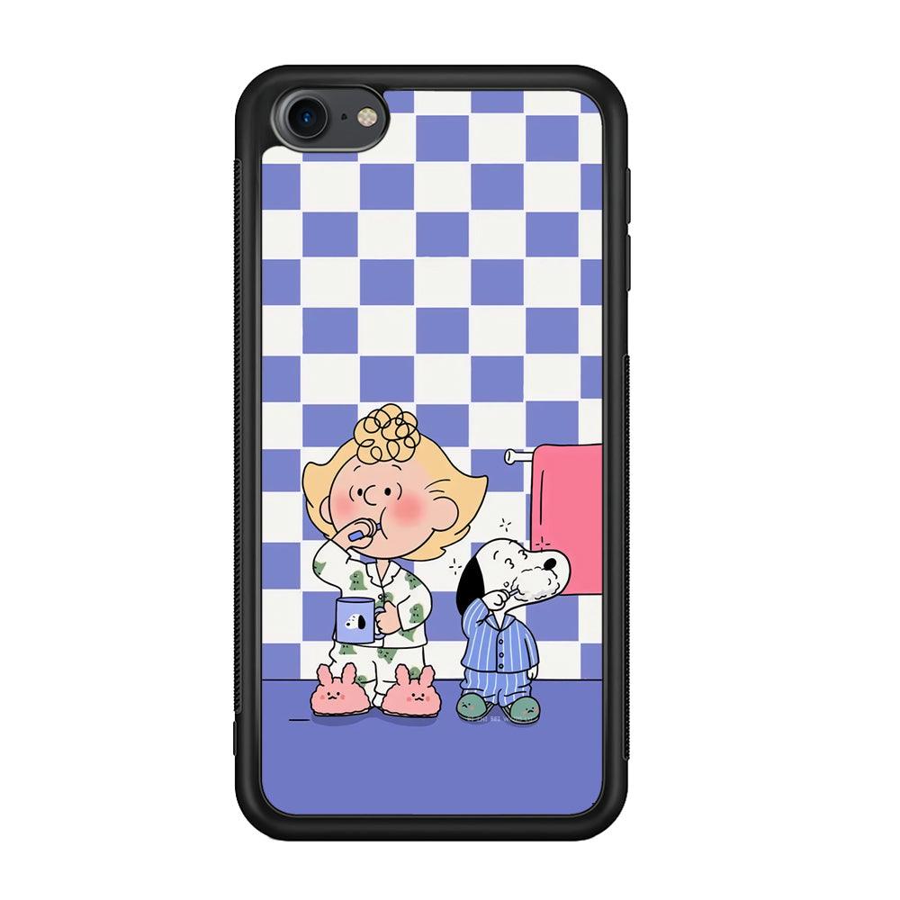 Snoopy Prepare for Sleep iPod Touch 6 Case-Rubber Black (2D Case)-Oxvistore