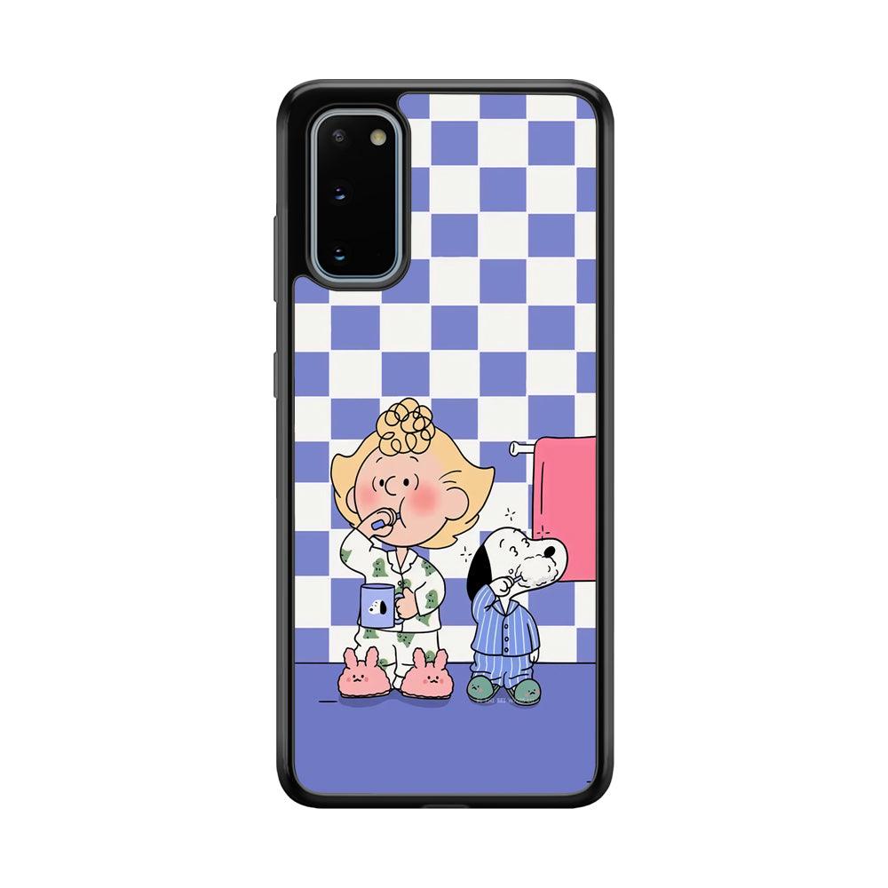Snoopy Prepare for Sleep Samsung Galaxy S20 Case-Rubber Black (2D Case)-Oxvistore