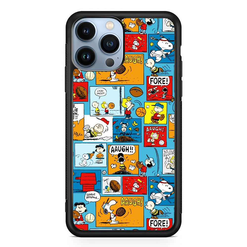 Snoopy Sport Comic 2D Rubber Phone Case-Black-Oxvistore