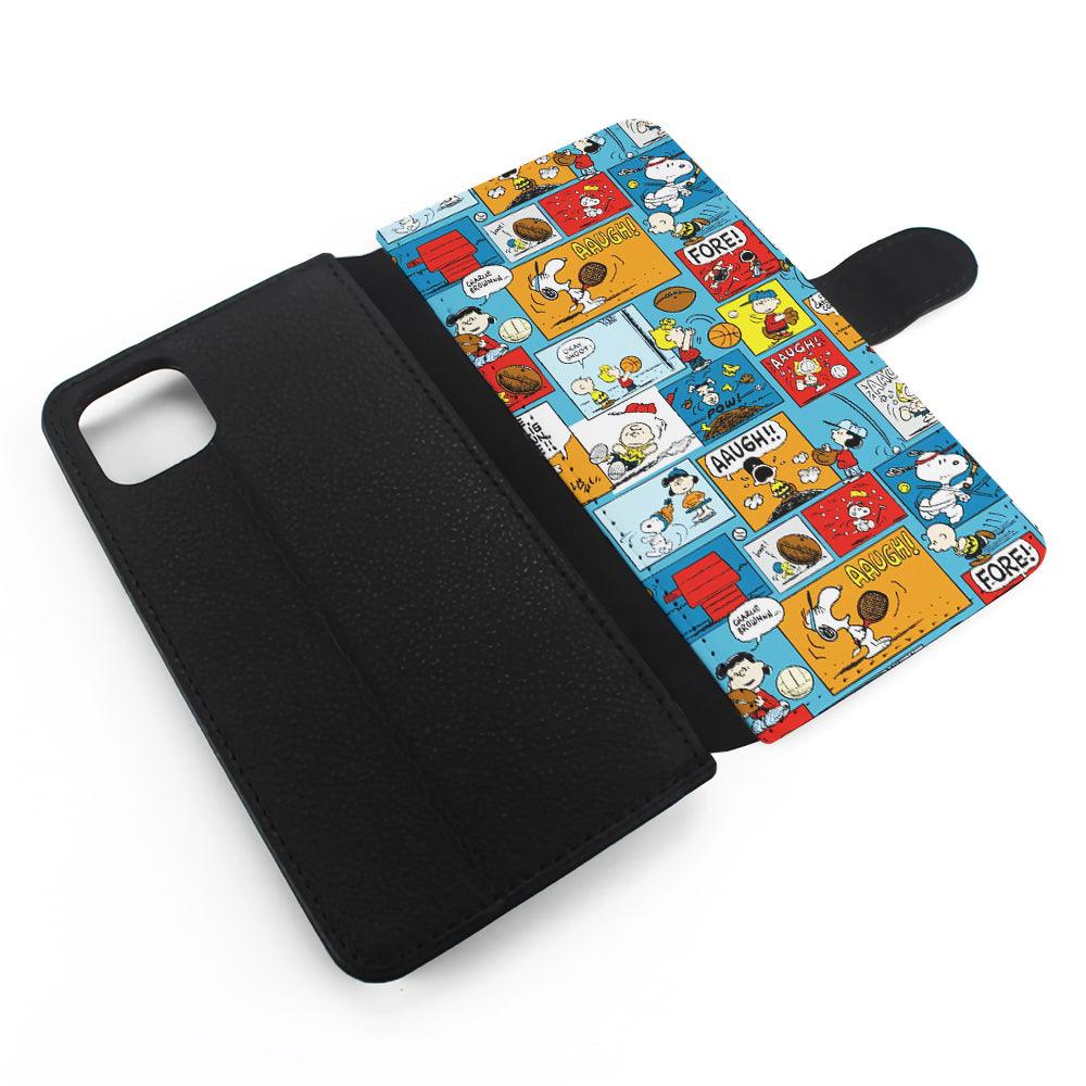 Snoopy Sport Comic Flip Wallet Phone Case-Oxvistore