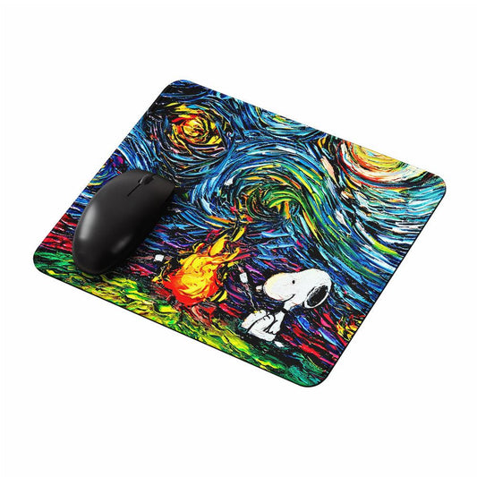 Snoopy Woodstock Starry Night Mouse Pads-Oxvistore