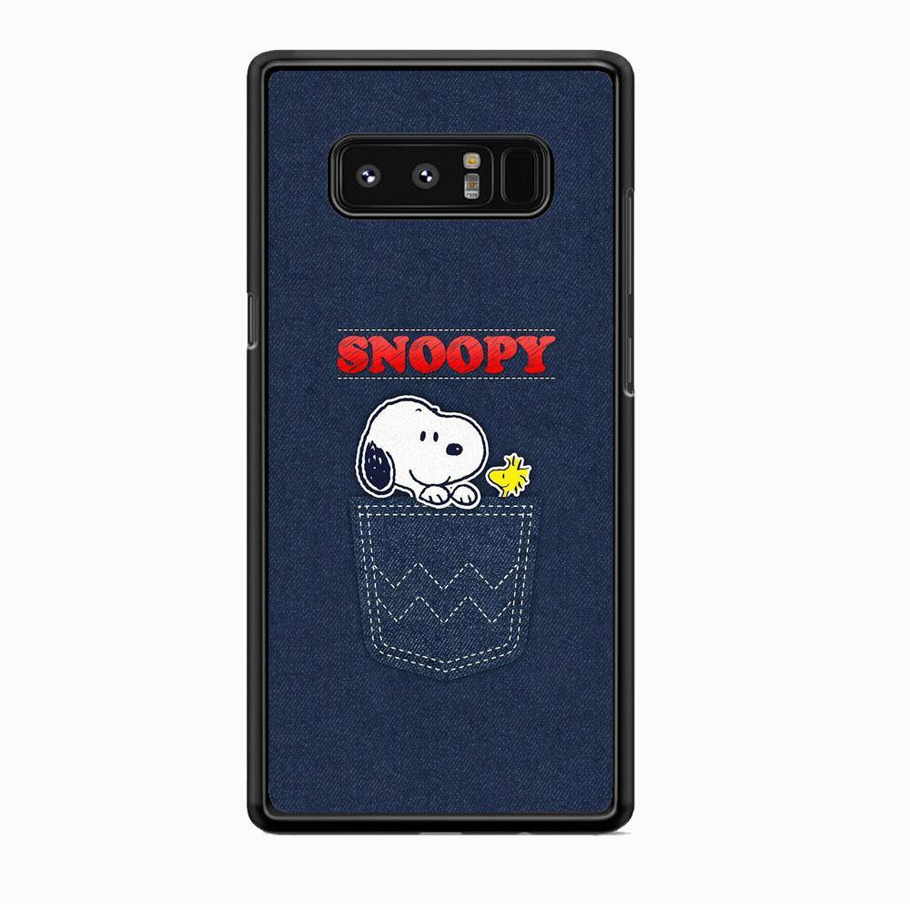 Snoopy And Woodstock In The Pocket Jeans Samsung Galaxy Note 8 Case-Rubber Black (2D Case)-Oxvistore