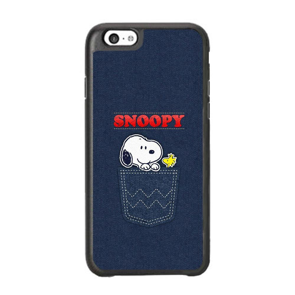 Snoopy And Woodstock In The Pocket Jeans iPhone 6 | 6s Case-Rubber Black (2D Case)-Oxvistore