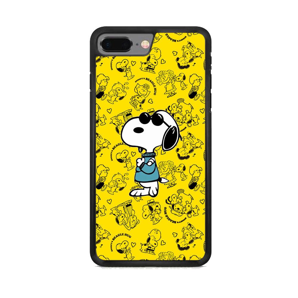Snoopy Back in Style iPhone 7 Plus Case-Rubber Black (2D Case)-Oxvistore