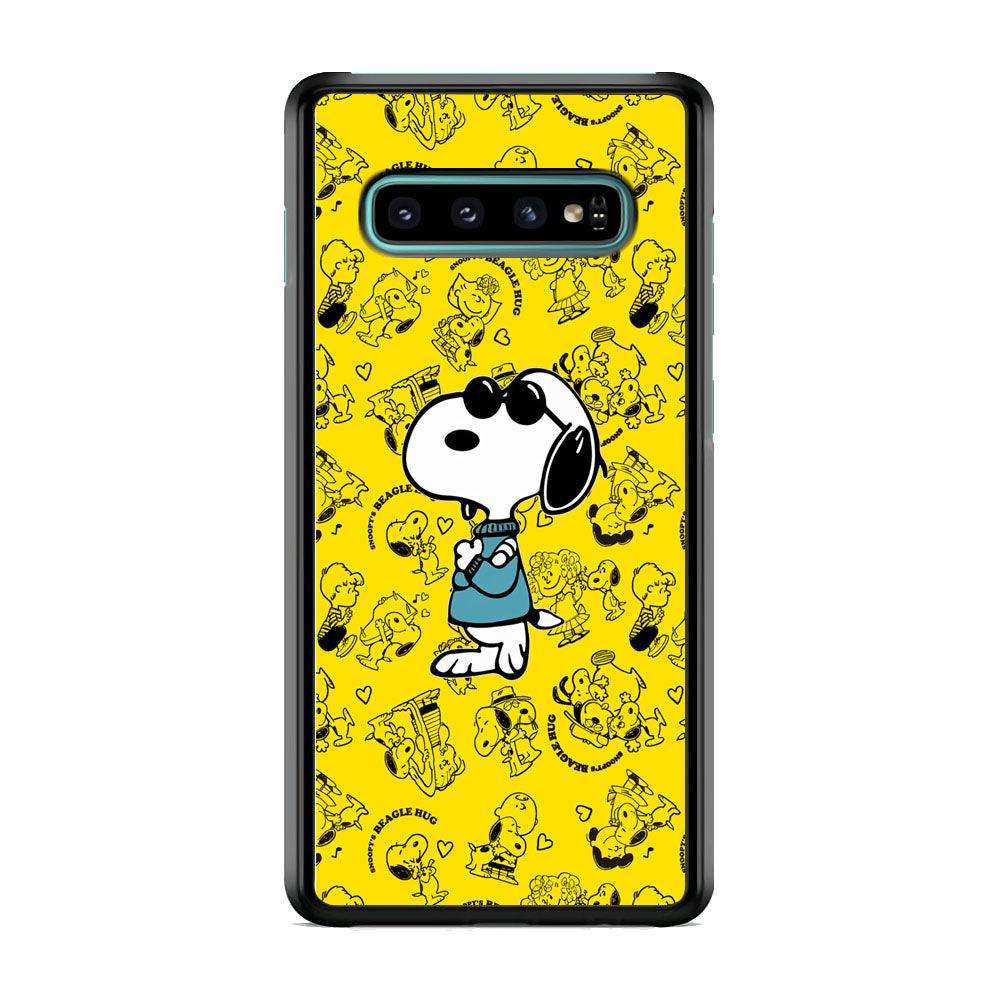Snoopy Back in Style Samsung Galaxy S10 Plus Case-Rubber White (2D Case)-Oxvistore