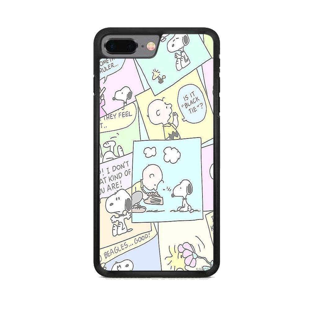 Snoopy Comic iPhone 7 Plus Case-Rubber Black (2D Case)-Oxvistore