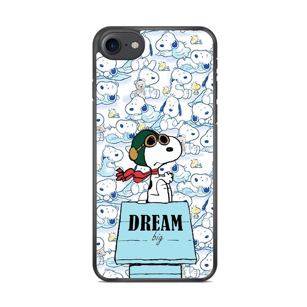 Snoopy Dream Big iPhone 8 Case-Rubber Black (2D Case)-Oxvistore