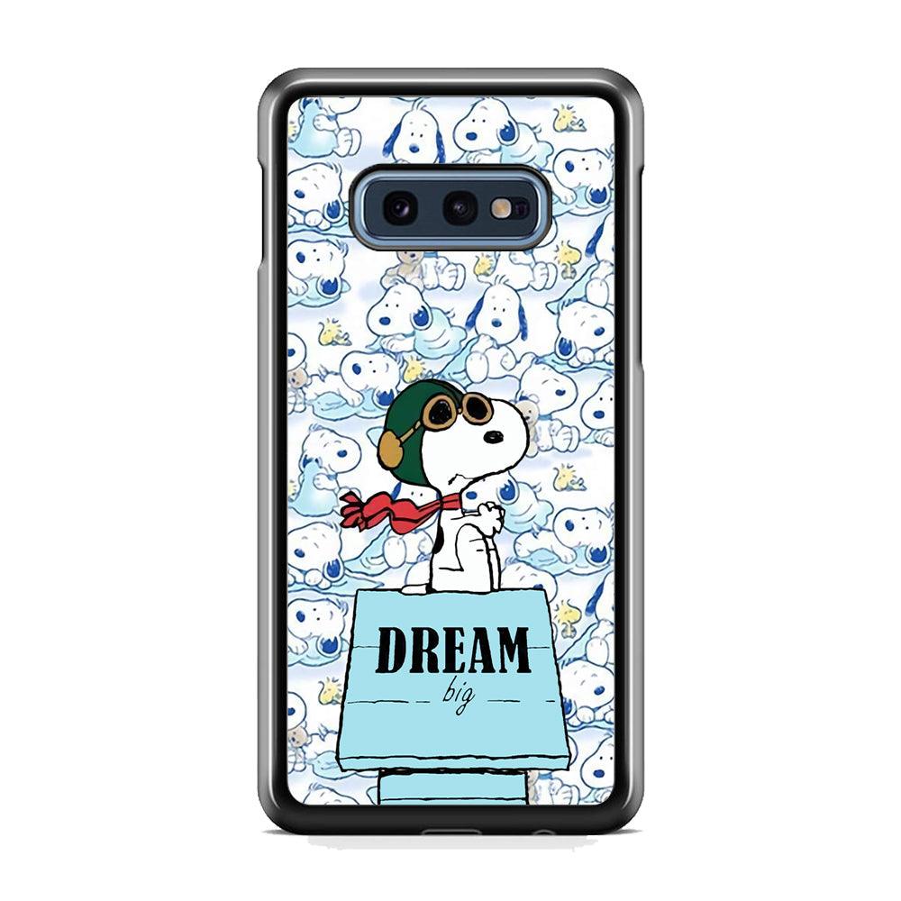 Snoopy Dream Big Samsung Galaxy S10E Case-Rubber Black (2D Case)-Oxvistore