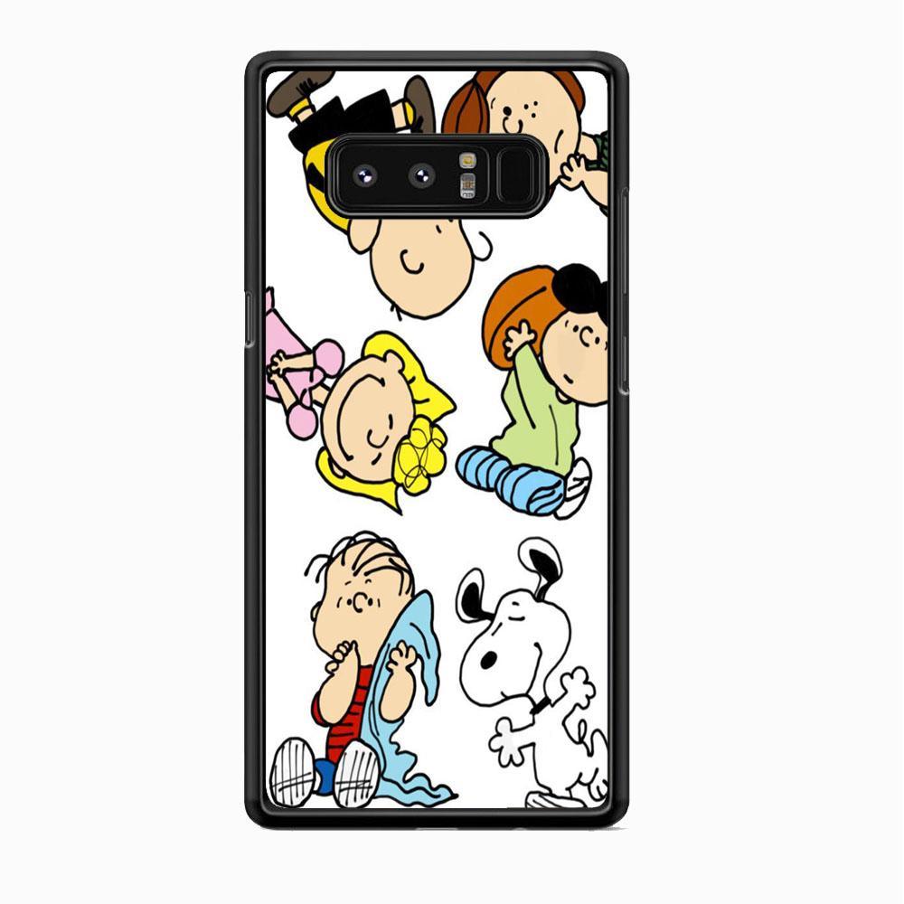Snoopy Gang Samsung Galaxy Note 8 Case-Rubber Black (2D Case)-Oxvistore