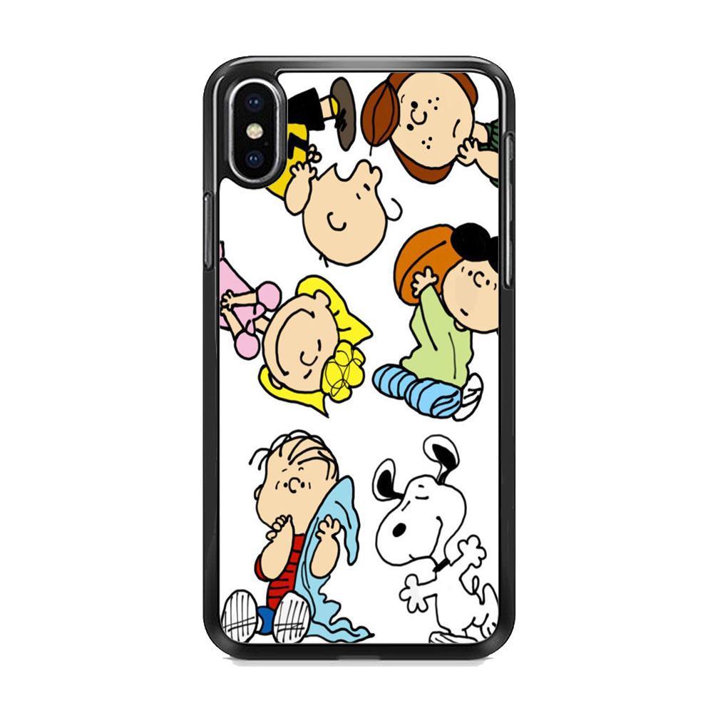 Snoopy Gang iPhone XS MAX Case-Rubber Black (2D Case)-Oxvistore