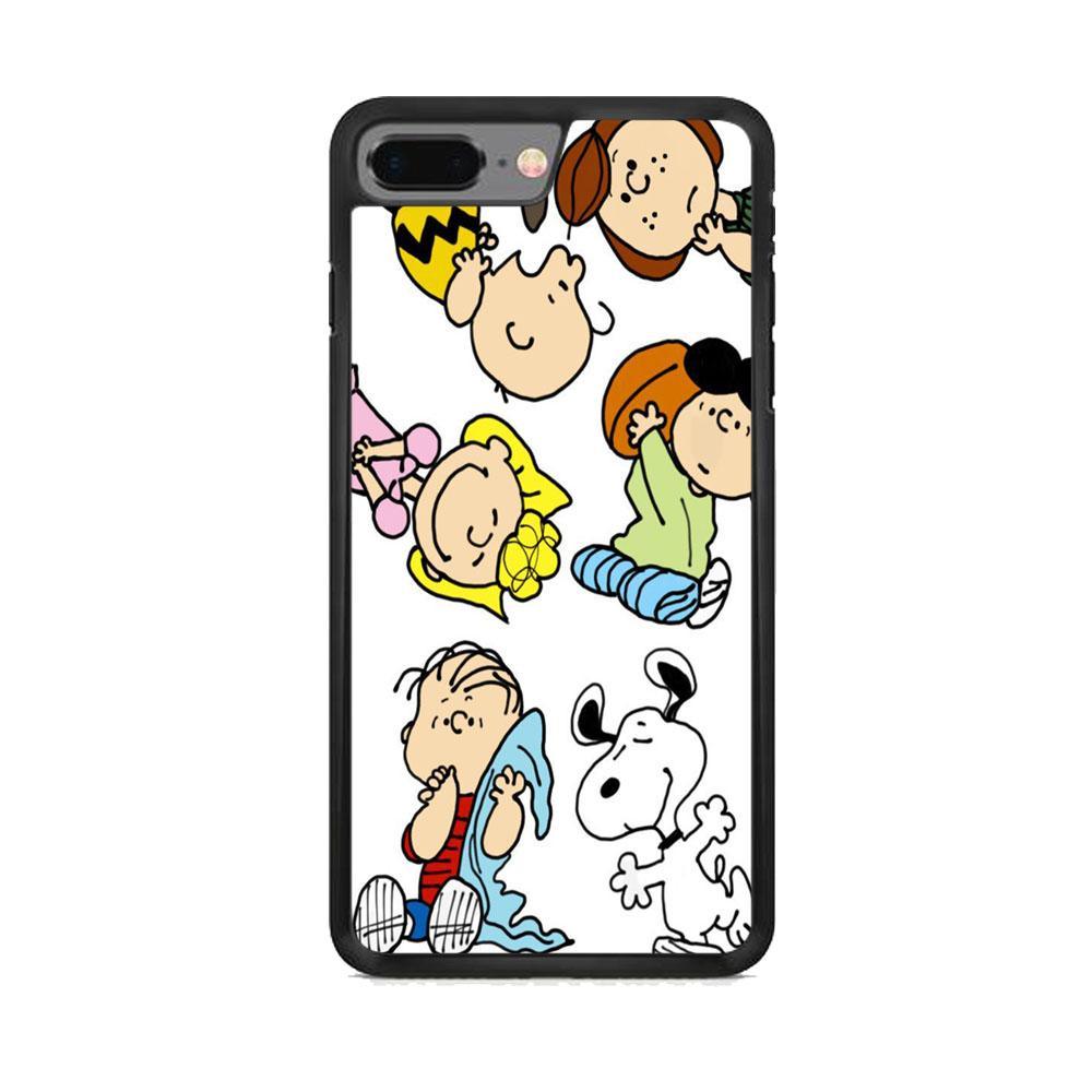 Snoopy Gang iPhone 7 Plus Case-Rubber Black (2D Case)-Oxvistore