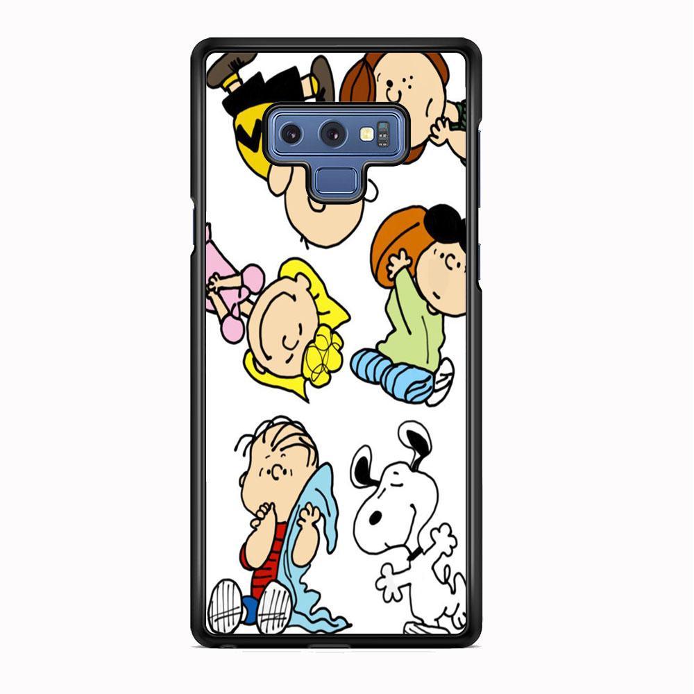 Snoopy Gang Samsung Galaxy Note 9 Case-Rubber Black (2D Case)-Oxvistore