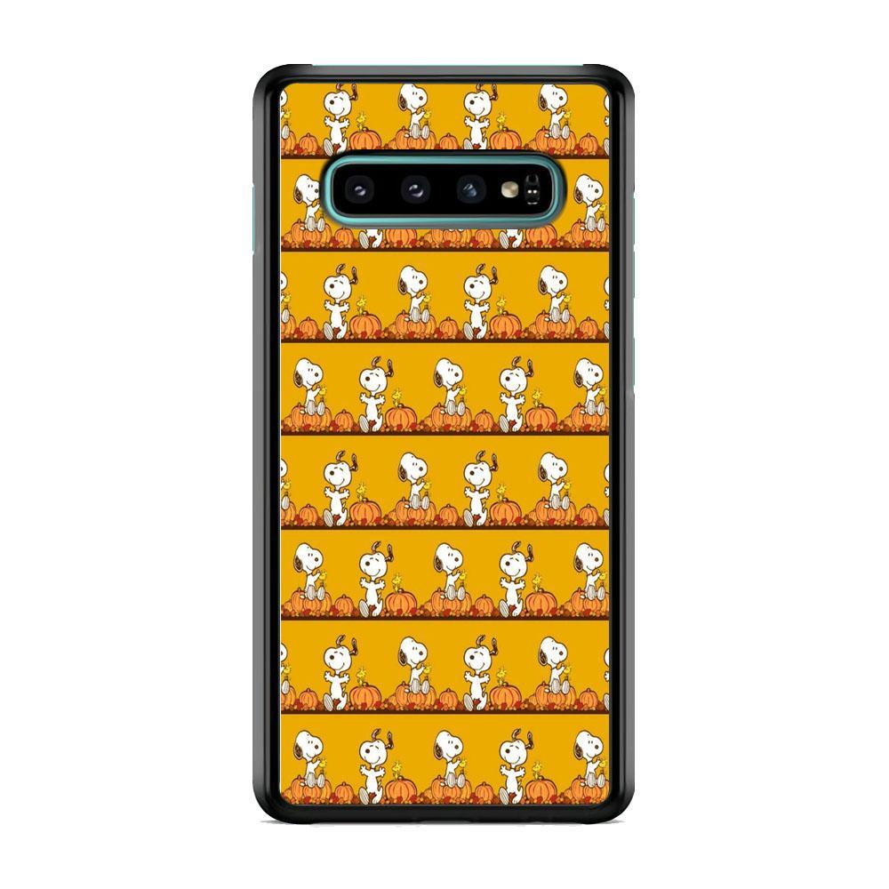 Snoopy Happy farm Fruit Samsung Galaxy S10 Case-Rubber Black (2D Case)-Oxvistore