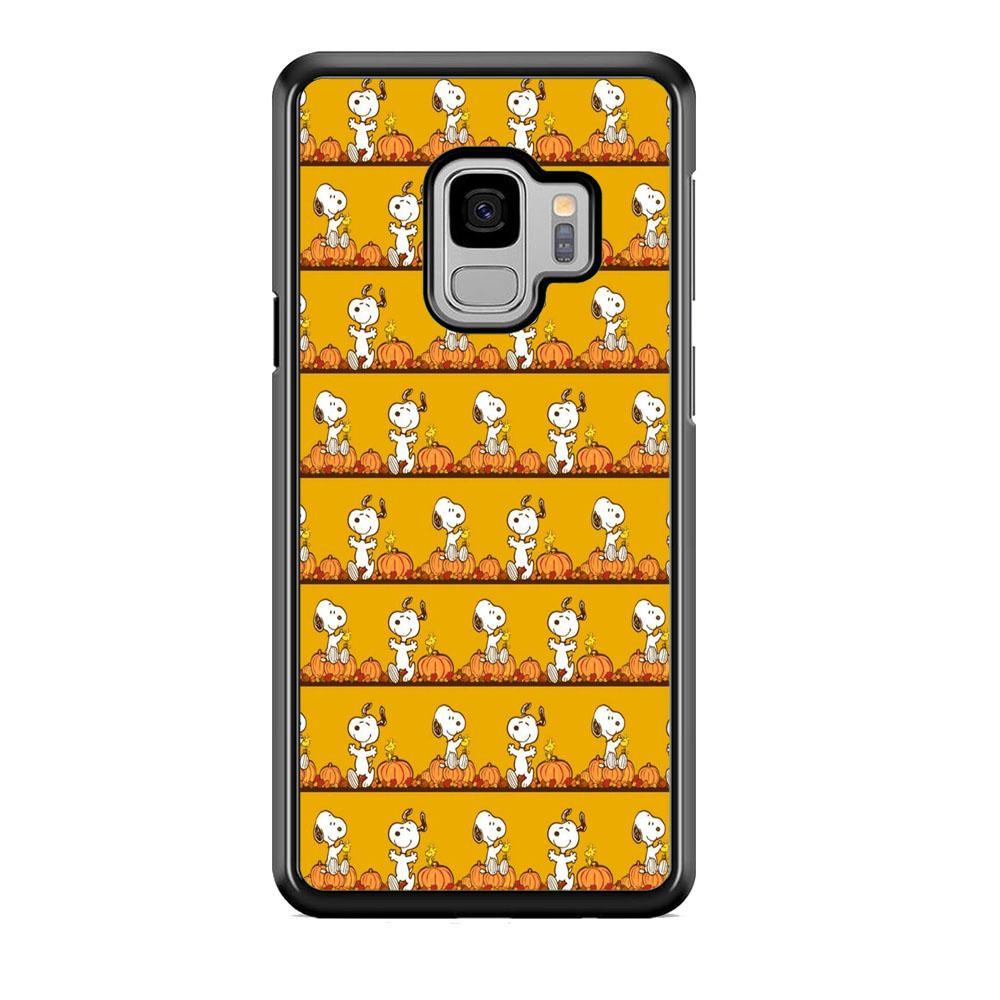Snoopy Happy farm Fruit Samsung Galaxy S9 Case-Rubber Black (2D Case)-Oxvistore