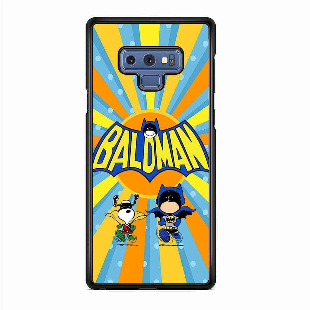 Snoopy The Wandering of Batman Samsung Galaxy Note 9 Case-Rubber Black (2D Case)-Oxvistore