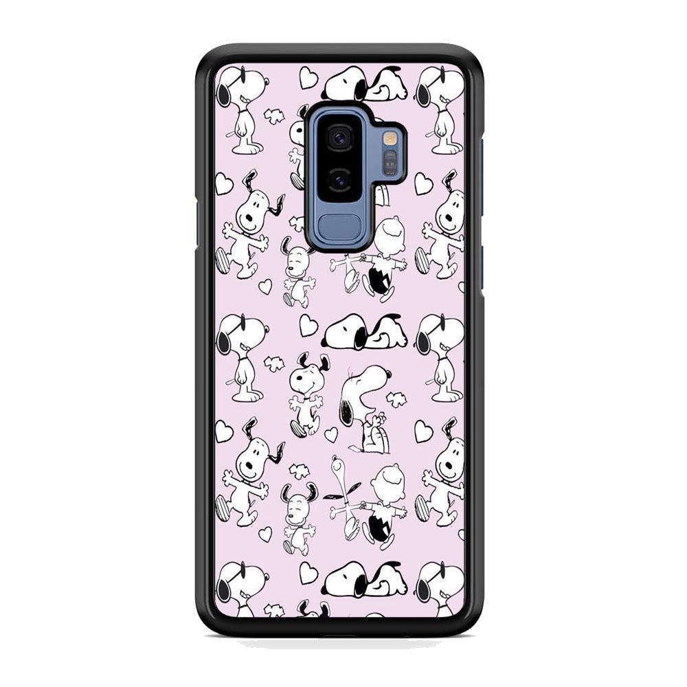 Snoopy and Charlie Happiness Samsung Galaxy S9 Plus Case-Rubber Black (2D Case)-Oxvistore