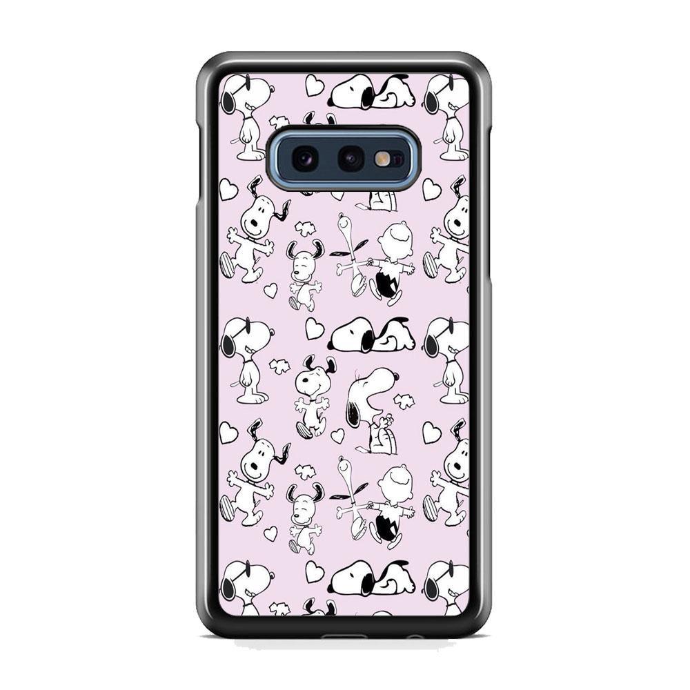 Snoopy and Charlie Happiness Samsung Galaxy S10E Case-Rubber Black (2D Case)-Oxvistore