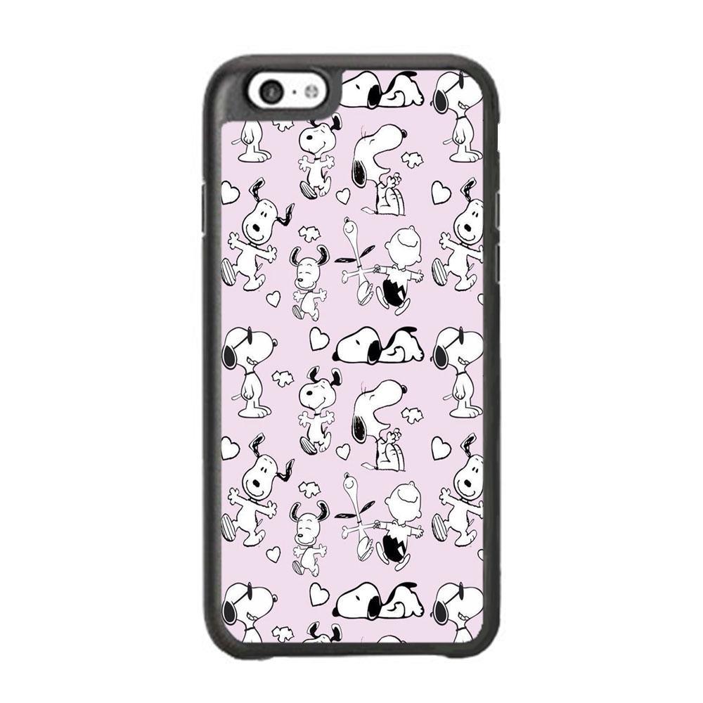 Snoopy and Charlie Happiness iPhone 6 Plus | 6s Plus Case-Rubber Black (2D Case)-Oxvistore