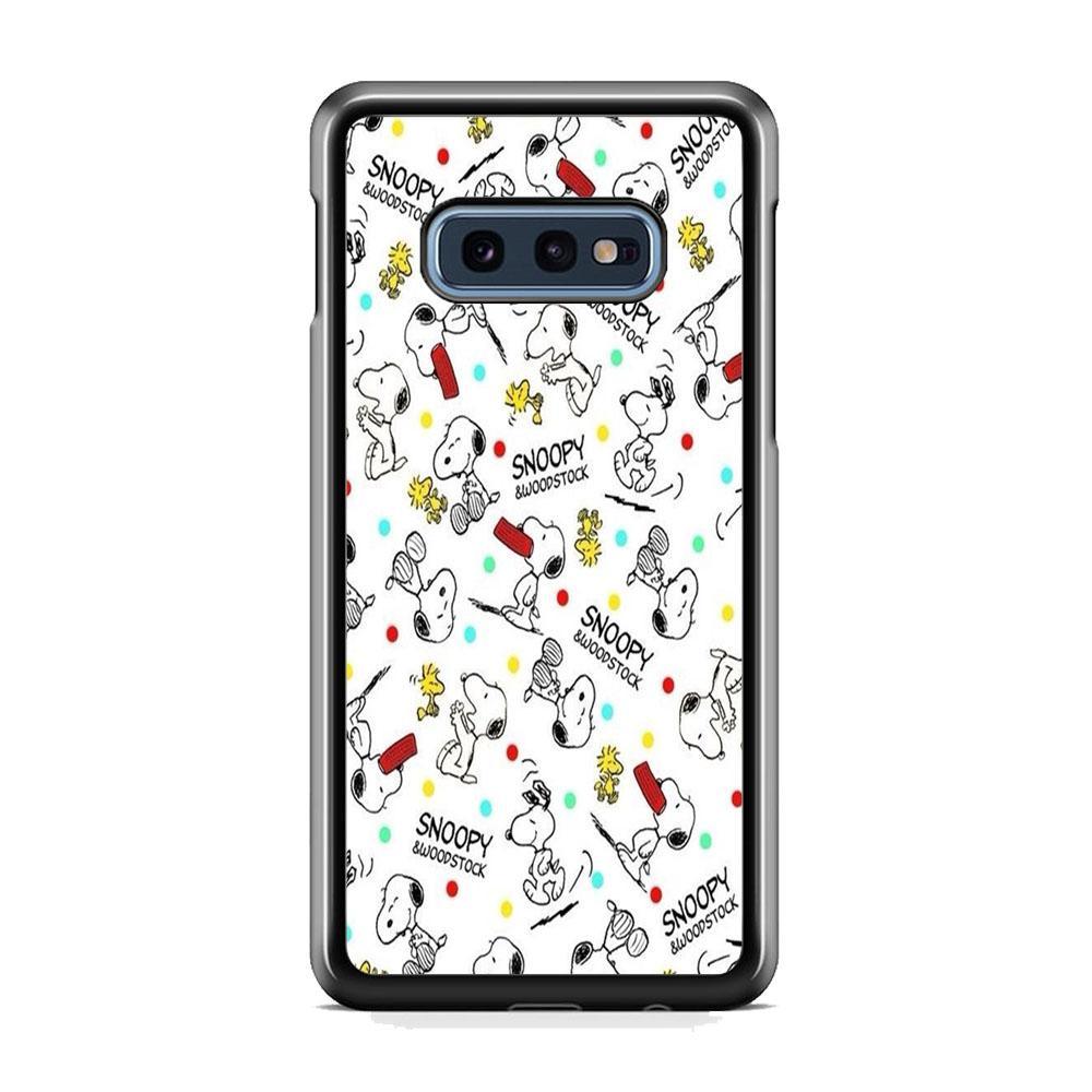 Snoopy and Woodstock Samsung Galaxy S10E Case-Rubber Black (2D Case)-Oxvistore
