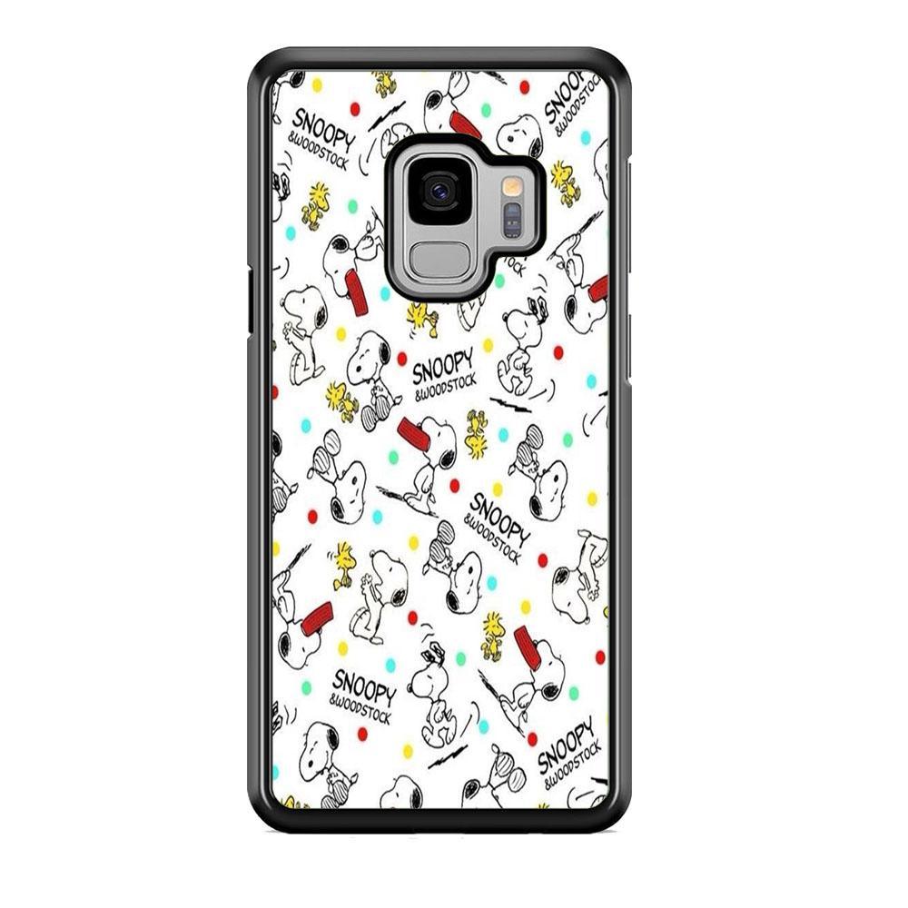 Snoopy and Woodstock Samsung Galaxy S9 Case-Rubber Black (2D Case)-Oxvistore