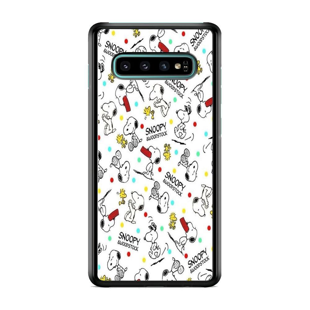 Snoopy and Woodstock Samsung Galaxy S10 Case-Rubber Black (2D Case)-Oxvistore