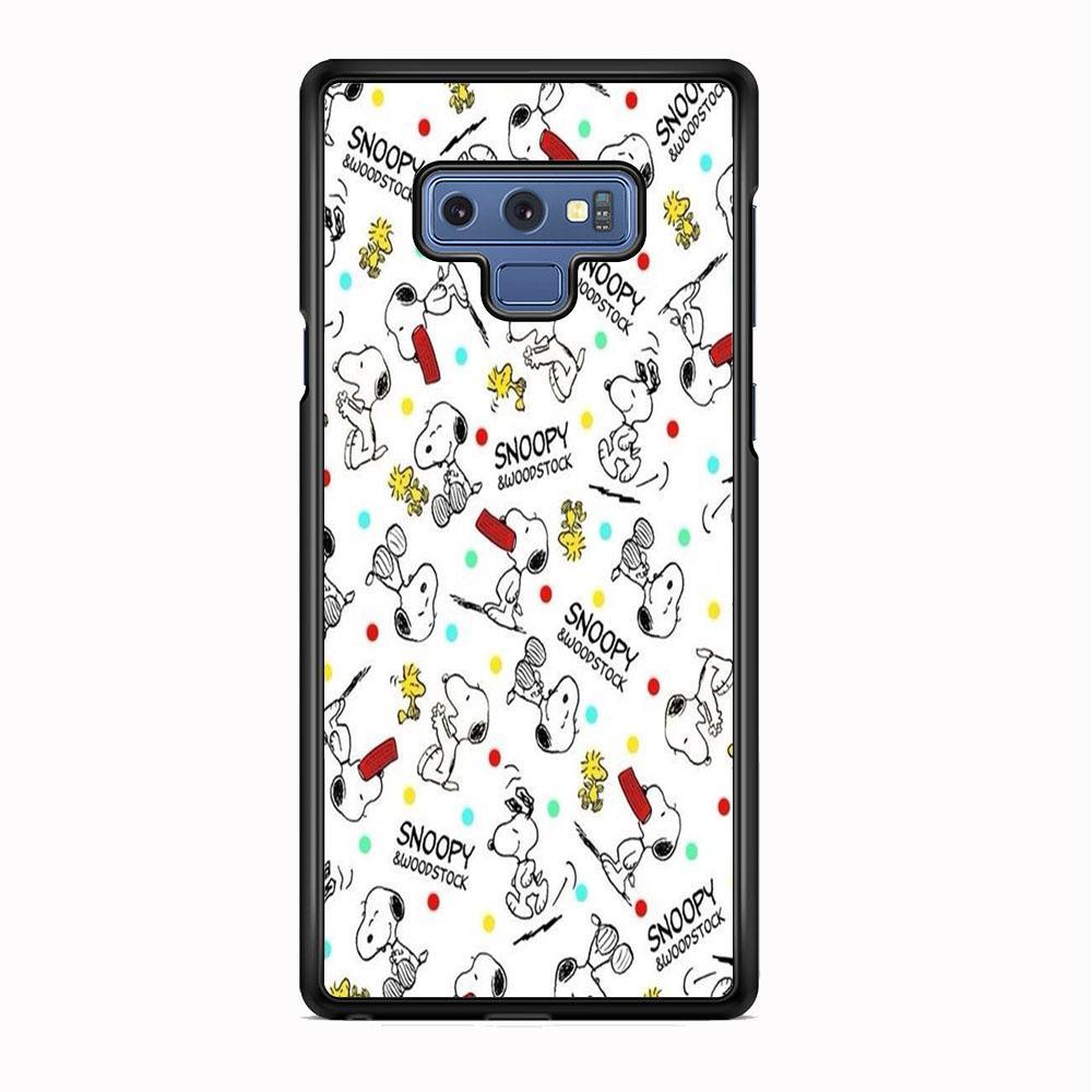 Snoopy and Woodstock Samsung Galaxy Note 9 Case-Rubber Black (2D Case)-Oxvistore