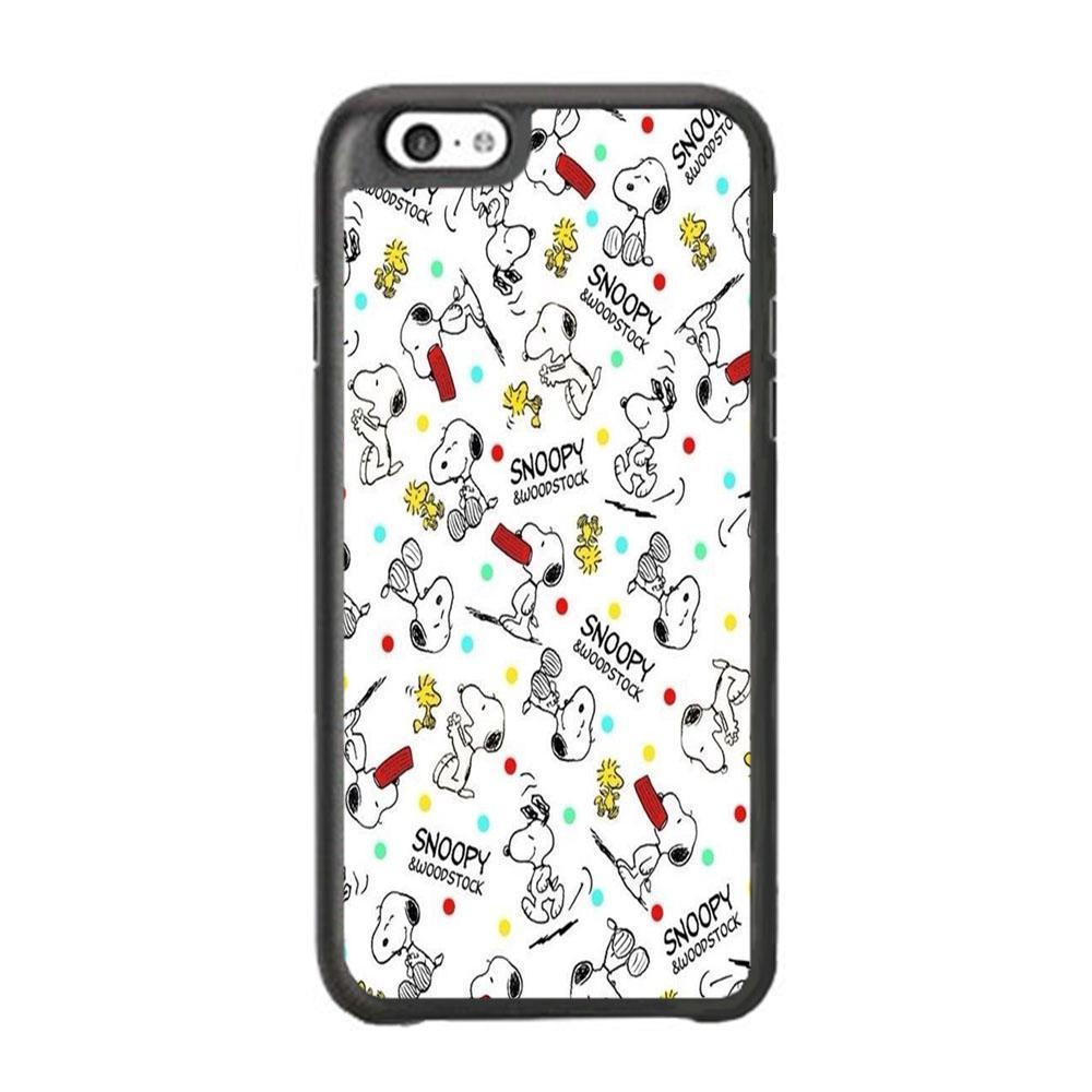 Snoopy and Woodstock iPhone 6 Plus | 6s Plus Case-Rubber Black (2D Case)-Oxvistore