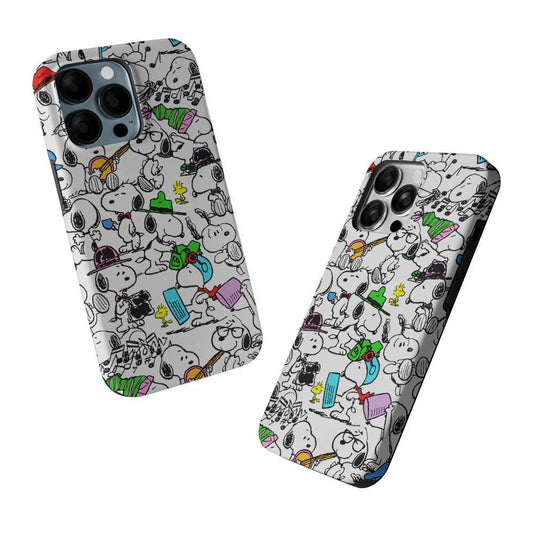 Snoopy and All His Activities 2 in 1 Tough Phone Case-Oxvistore