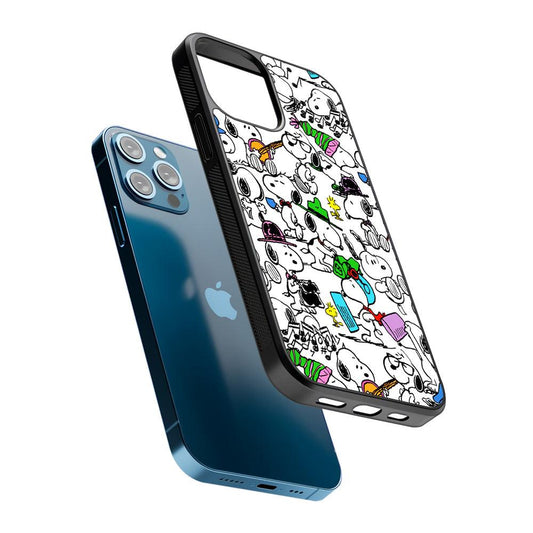 Snoopy and All His Activities 2D Rubber Phone Case-Oxvistore