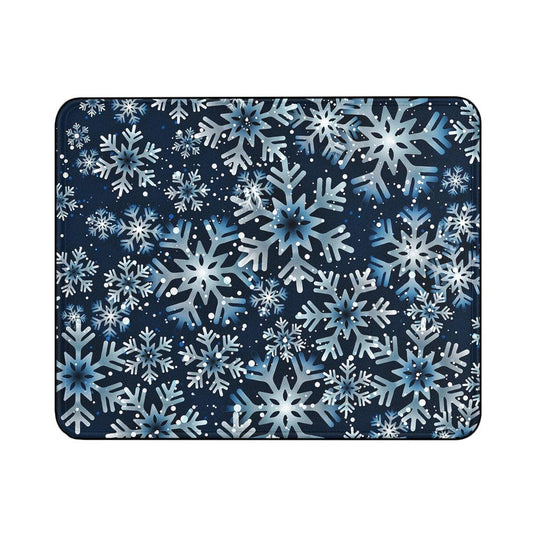 Snowflakes Blue Winter Mouse Pads | Custom Mouse Pad with Non-Slip Rubber Base
