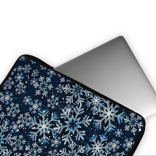 Snowflakes Blue Winter Laptop Sleeve Protective Cover-Oxvistore