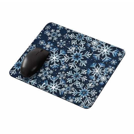 Snowflakes Blue Winter Mouse Pads-Oxvistore
