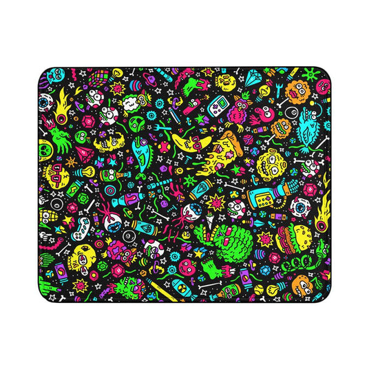 Space Alien Monster Doodle Mouse Pads | Custom Mouse Pad with Non-Slip Rubber Base