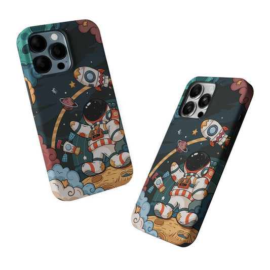 Space Astronaut on Galaxy 2 in 1 Tough Phone Case-Oxvistore