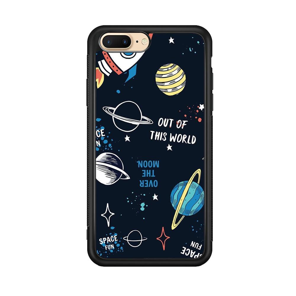 Space Out of This World iPhone 8 Plus Case-Rubber Black (2D Case)-Oxvistore