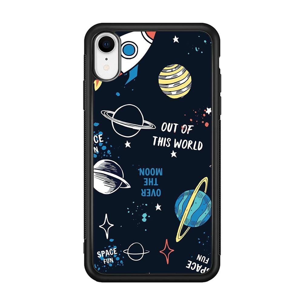 Space Out of This World iPhone XR Case-Rubber Black (2D Case)-Oxvistore