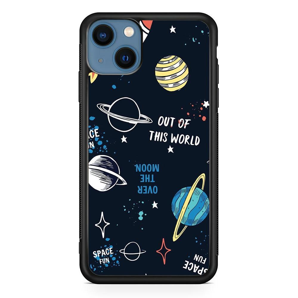 Space Out of This World iPhone 14 Case-Rubber Black (2D Case)-Oxvistore