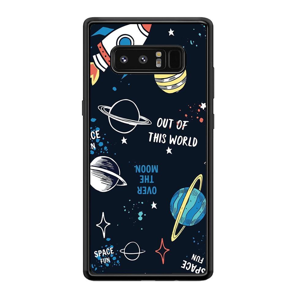 Space Out of This World Samsung Galaxy Note 8 Case-Rubber Black (2D Case)-Oxvistore