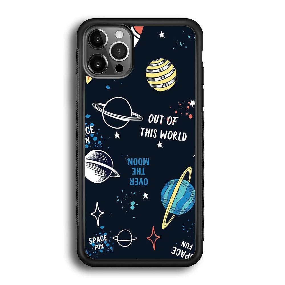 Space Out of This World iPhone 12 Pro Case-Rubber Black (2D Case)-Oxvistore