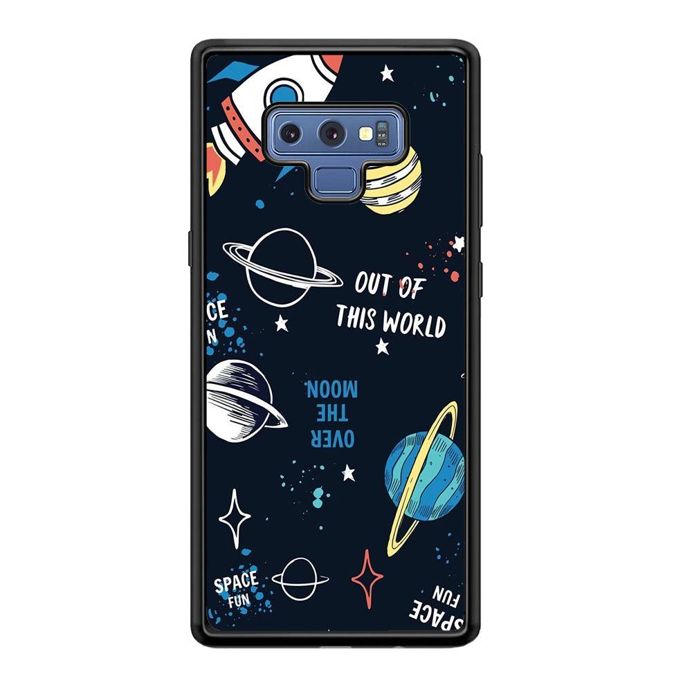 Space Out of This World Samsung Galaxy Note 9 Case-Rubber Black (2D Case)-Oxvistore