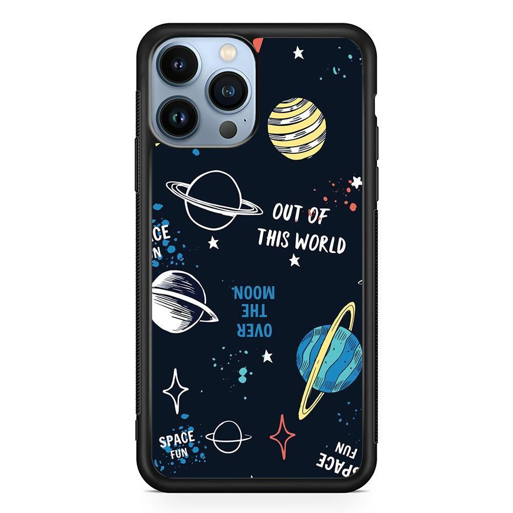 Space Out of This World iPhone 14 Pro Max Case-Rubber Black (2D Case)-Oxvistore