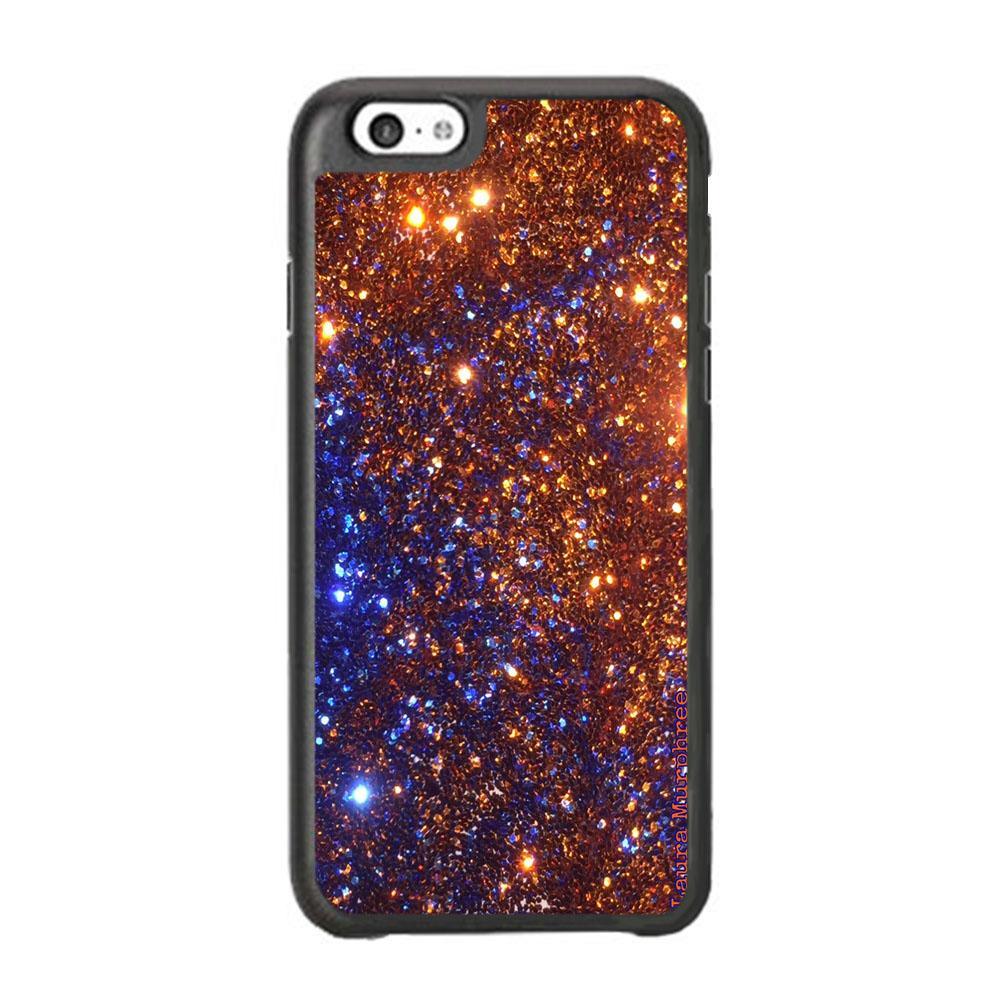 Sparkle Blue and Gold iPhone 6 Plus | 6s Plus Case-Rubber Black (2D Case)-Oxvistore