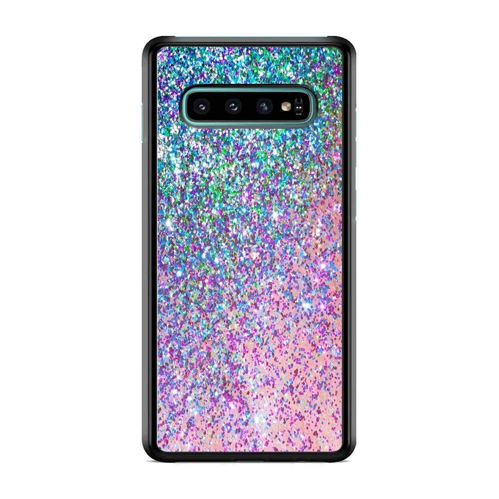 Sparkle Crystal Verdant Samsung Galaxy S10 Case-Rubber White (2D Case)-Oxvistore