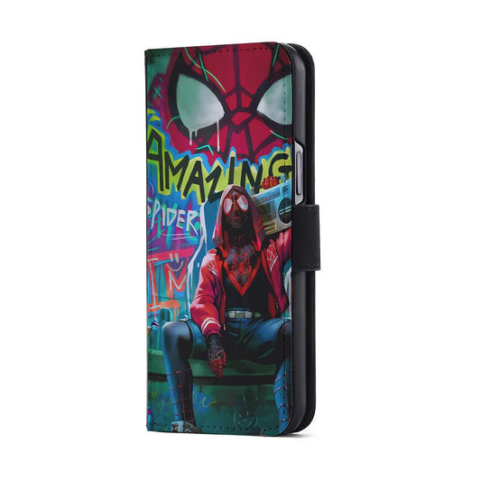Spider-Man Hip Hop Style Flip Wallet Phone Case-Oxvistore