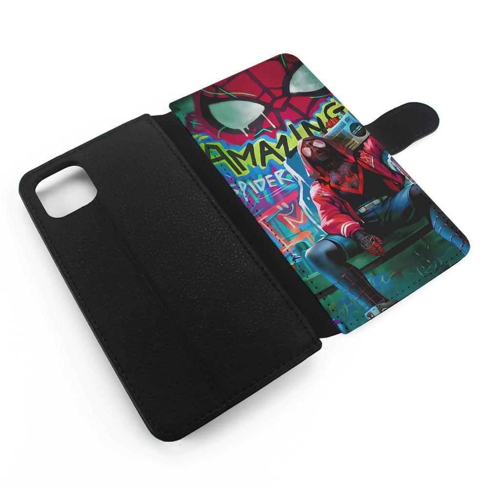 Spider-Man Hip Hop Style Flip Wallet Phone Case-Oxvistore