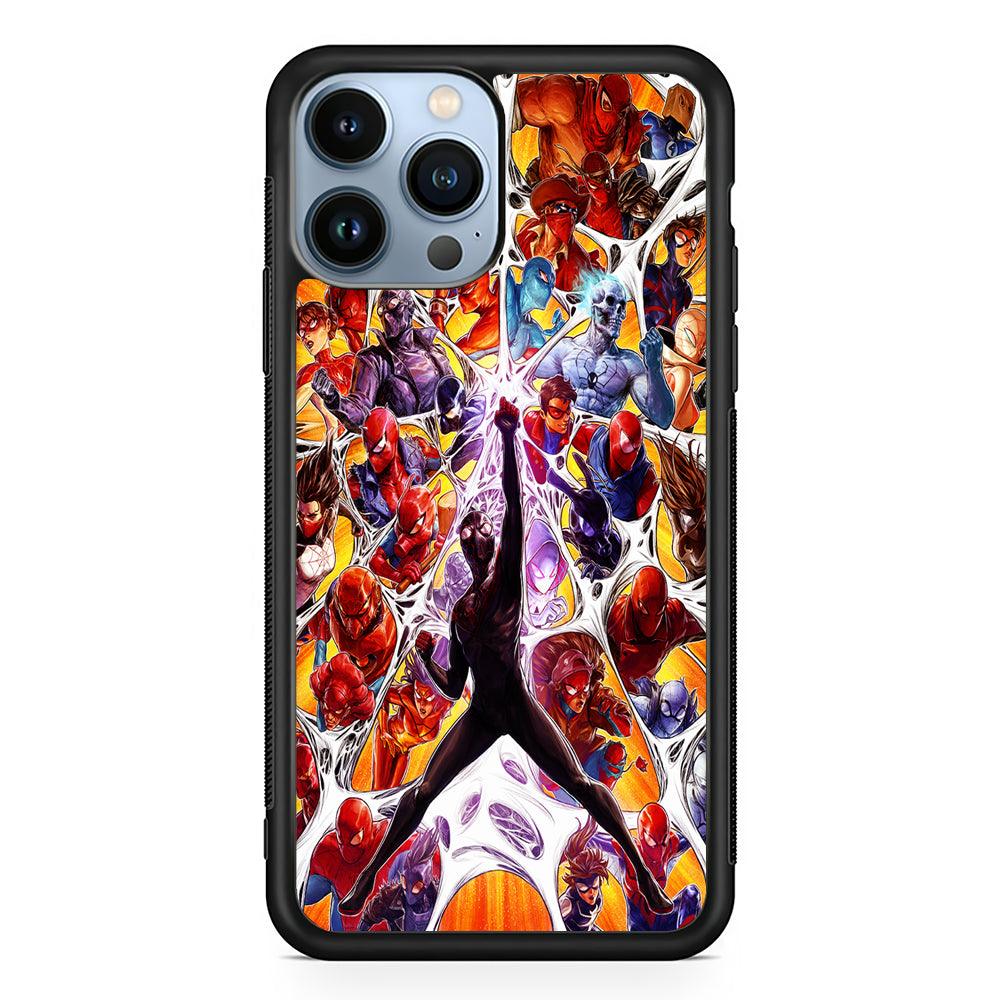 Spider-Man Multiverse Art 2D Rubber Phone Case-Black-Oxvistore